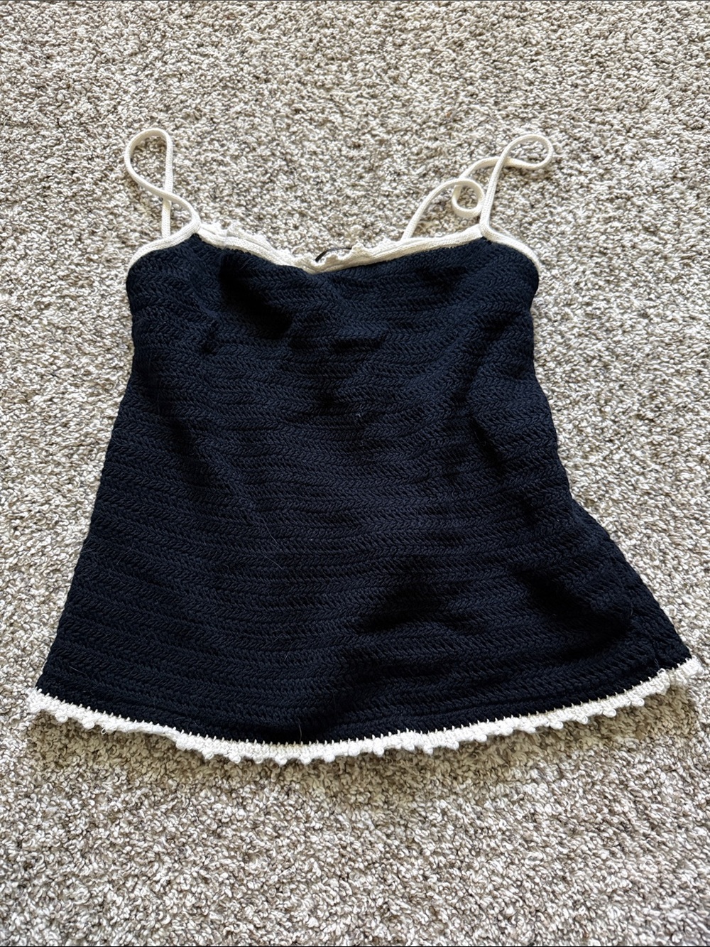 Abercrombie & Fitch Black Knit Camisole with White Trim